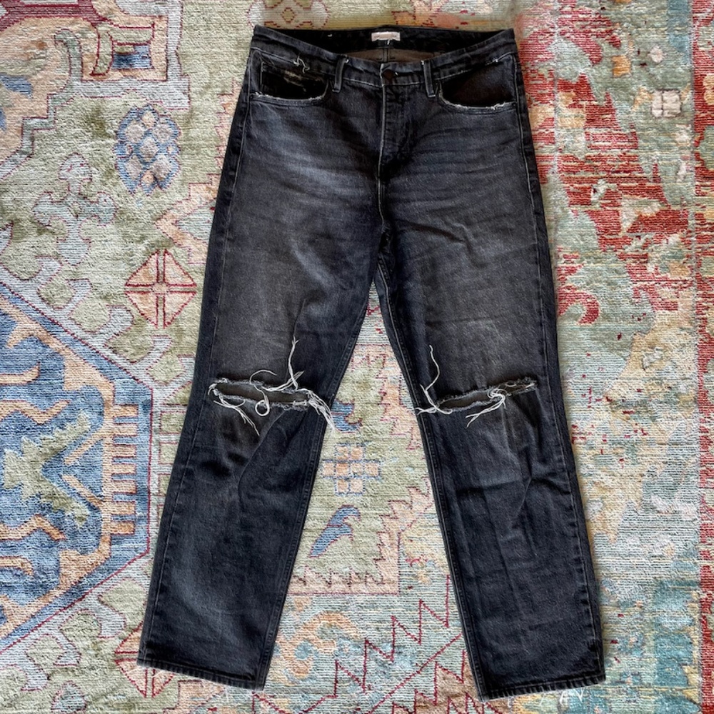 Good American '90s Ripped High Waist Straight Leg Jeans